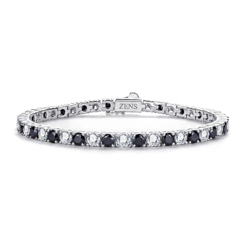 Pulseira Riviera Black & White Moissanite