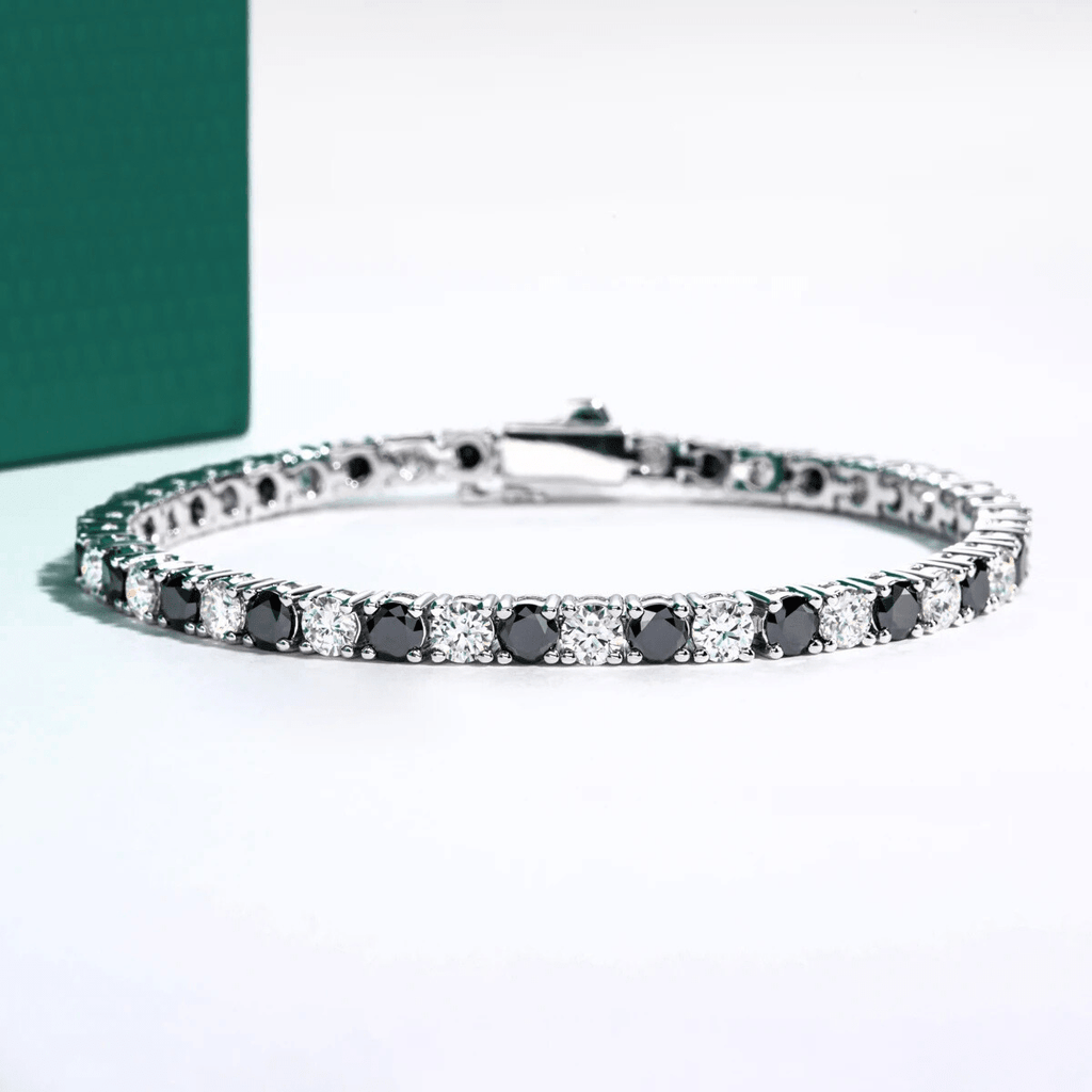 Pulseira Riviera Black & White Moissanite Moissanite - Momi Jewel