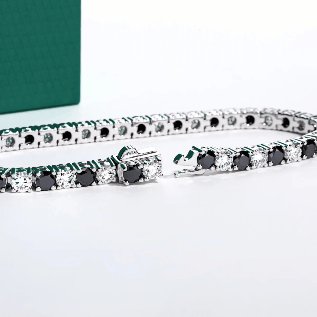 Pulseira Riviera Black & White Moissanite Moissanite - Momi Jewel